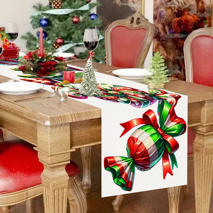 Christmas candy printed table flag new Christmas table decoration tablecloth mat holiday party tablecloth