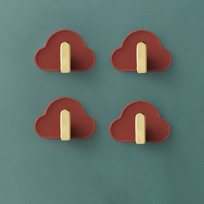 Light Luxury Paste Cloud Sticky Hook Strong Viscose Punch-Free Hook Wall Hanging Traceless Hook Key Hook 4pcs