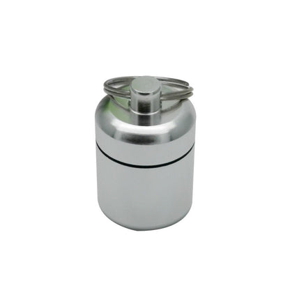 Aluminum alloy sealing ring keychain, aluminum can, short and chubby aluminum alloy metal can, coin earplugs, storage metal bott