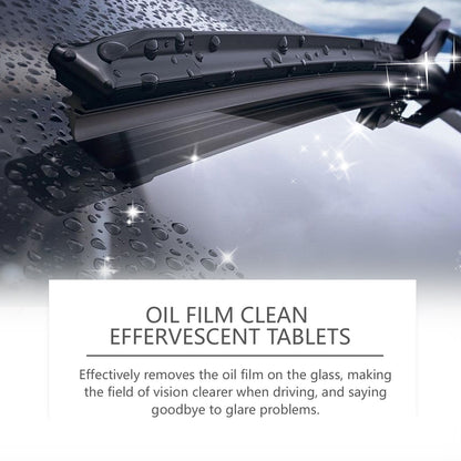 Glass Oil Film Cleaning Tablet, Front Inner Windshield Oil Film Removing Stain Brightening Cleaning Tablet