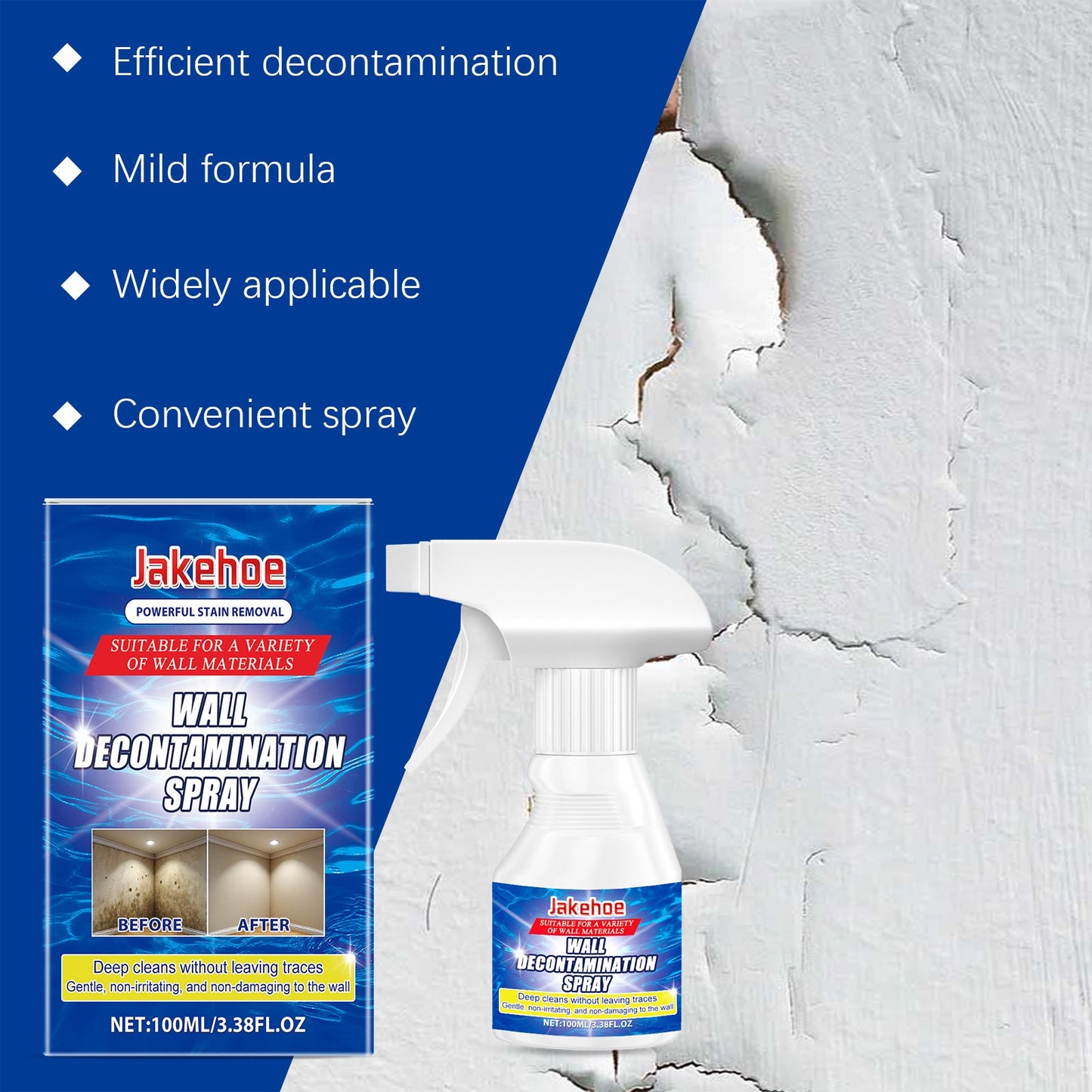 Wall Decontamination Spray Wall Cleaning Water Stains Stains Bathroom Bathroom Polishing Cleaner