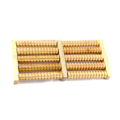 Wooden foot massager high quality wooden five row stress relieving treatment relaxing massage roller health massage tool