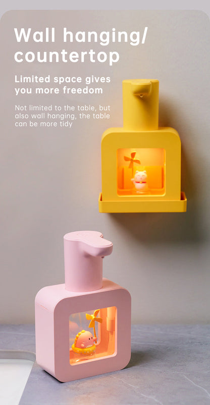Cute Cat Rechargeable Touchless Automatic Soap Dispenser 400ml Kids foam Soap Dispenser with Night Light