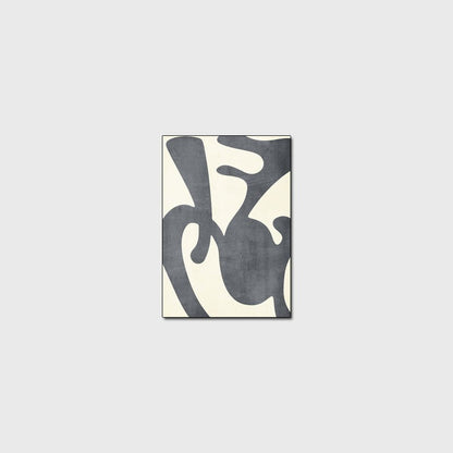 Simple modern versatile geometric monochrome black and white imitation cashmere living room floor mat