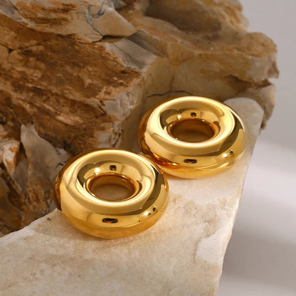 Stainless Steel Cutout Round Shape Earrings