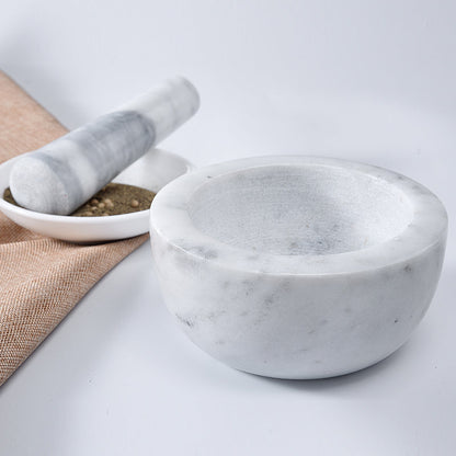 Marble exquisite thickened manual household kitchen spice grinding and crushing stone mortar garlic puree pestle