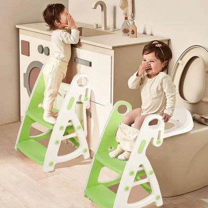Potty Training Seat & Toddler Step Stool Stability Toddler Toilet Seat Adjustable Height Potty Seats for Toddlers Boys Girls