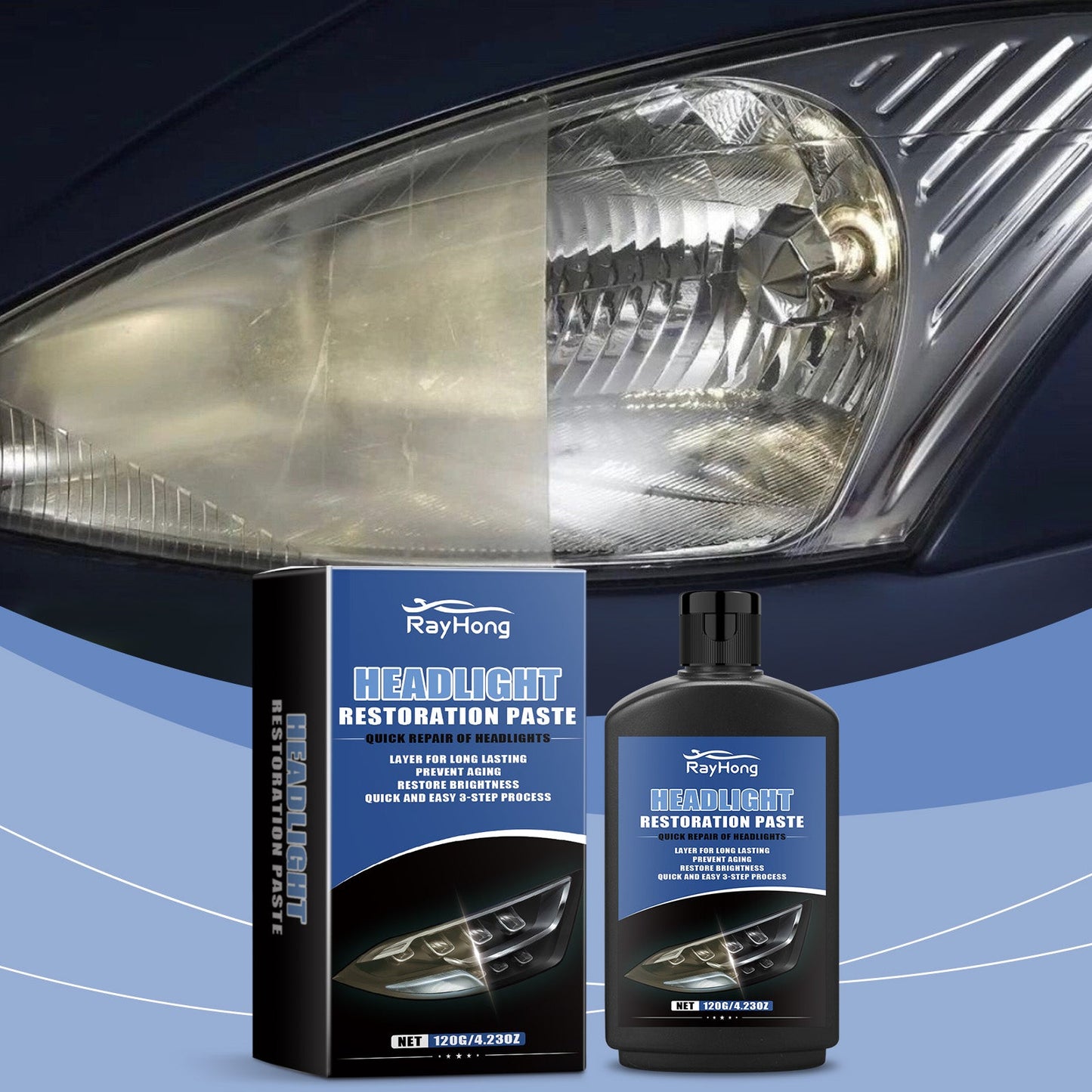 Car Headlight Care Cream Dust Brightening Clean Yellow Polishing Refurbished Car Headlight Care