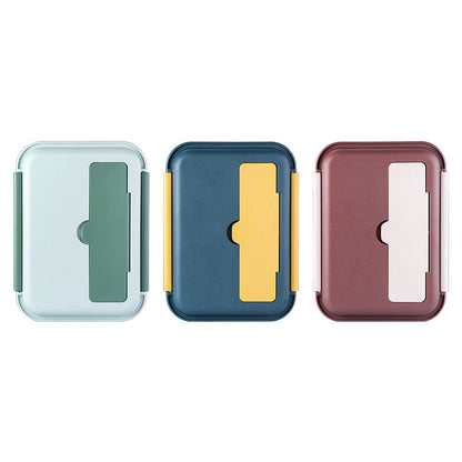 Classic simple 304 stainless steel double-sided buckle lunch box bento box with soup bowl