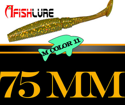 AFISHLURE 6pcs/lot T Tail Soft Worm 3.2g 75mm Paddle wobbler fishing lure for bass Fishing Bait Grub Swimbait