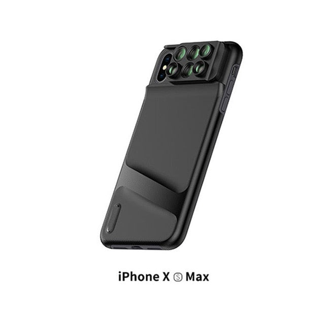 Camera Lens Phone Case for iPhone XR XS Max Fisheye Wide Angle Macro Lens Phone Cover Mobile Phone Lensese Case Full Coverage