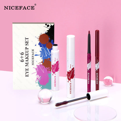 NICEFACE Mascara + Eyeliner Slender Curling Waterproof And Sweat-Proof Eyeliner Gel Pen