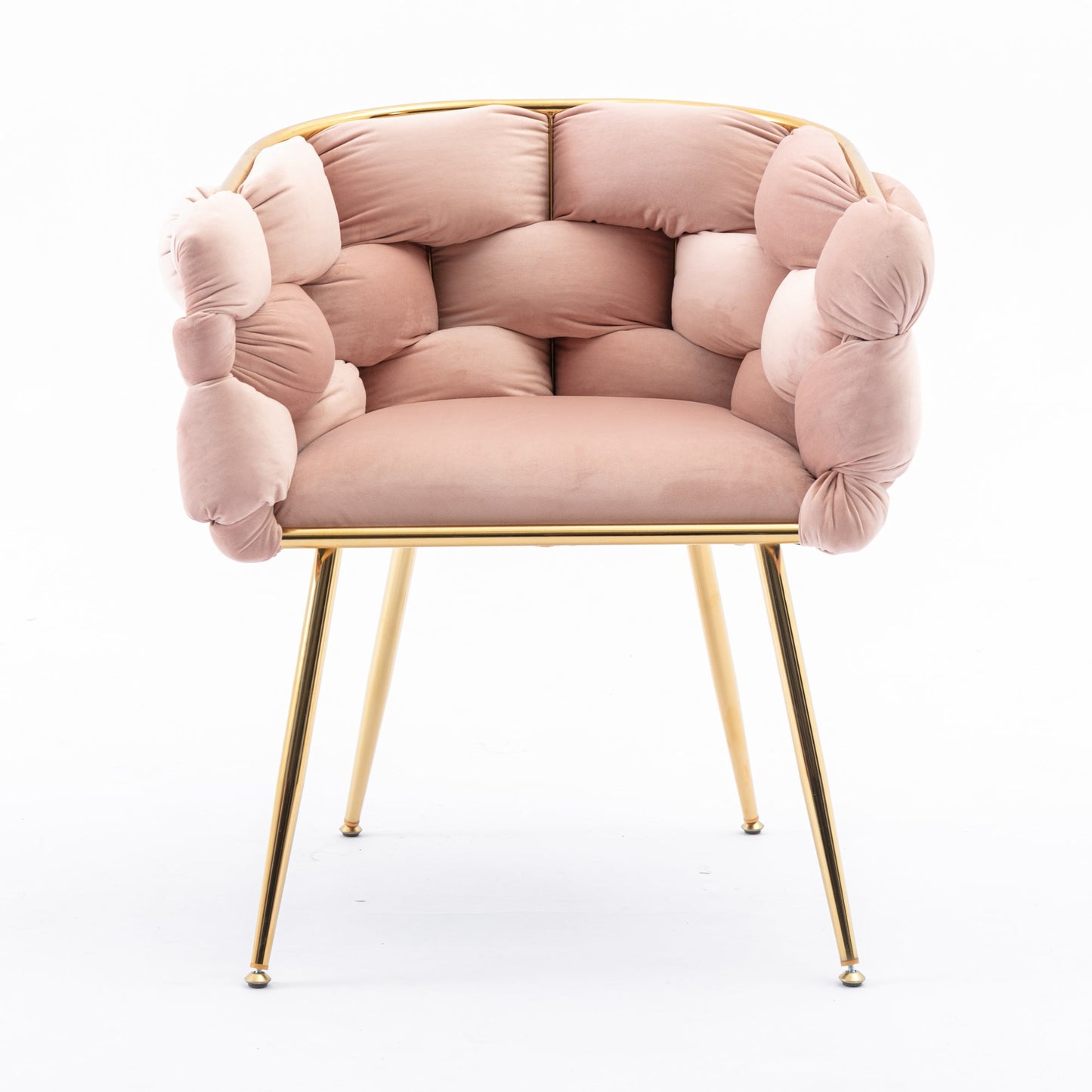 Luxury modern simple leisure velvet single sofa chair bedroom stool manicure table back chair pink set of 2