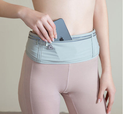 Running waist bag, sports bag, mobile phone storage, three pockets, lightweight, close fitting, non shaking, outdoor fitness, me