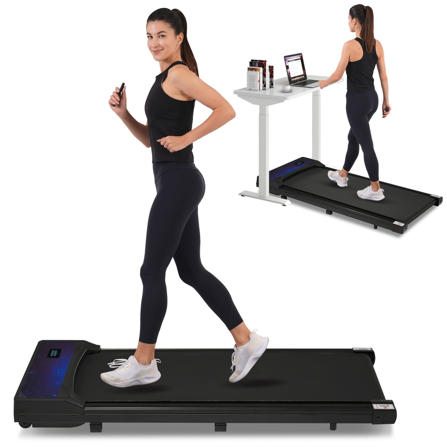 New 8.10 Walking Pad Under Home Desktop Treadmill -2.5HP Walking Treadmill 0.6-4MPH 300LBS Capacity Remote Control Battery
