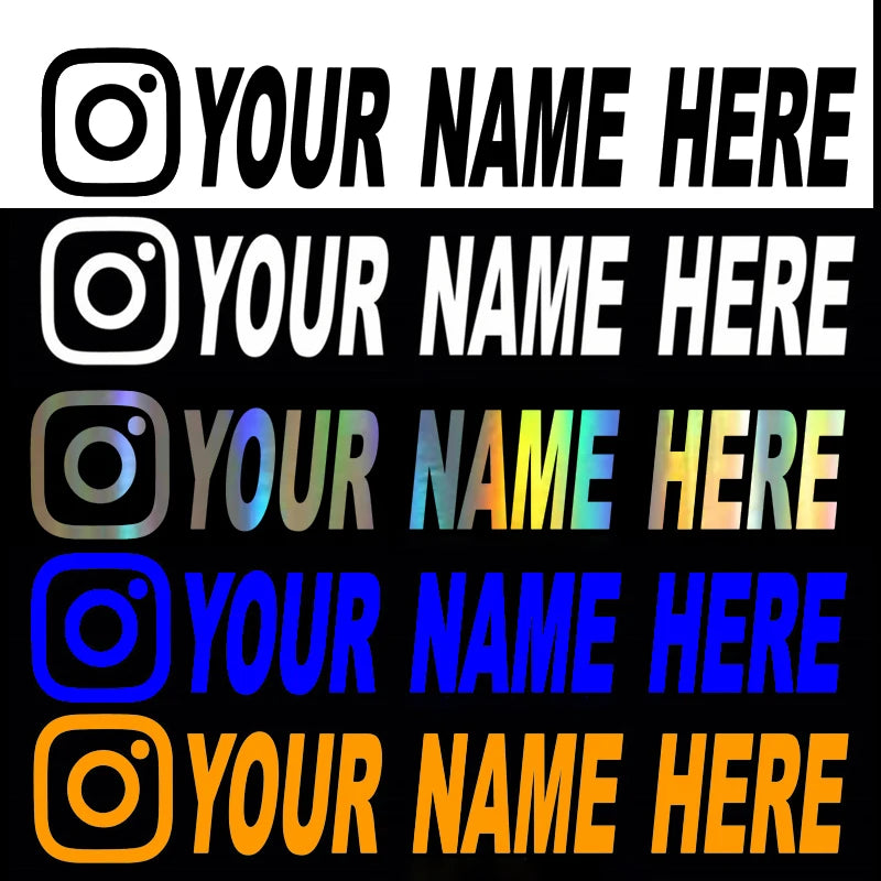Custom username car stickers personalized Instagram motorcycle vinyl stickers