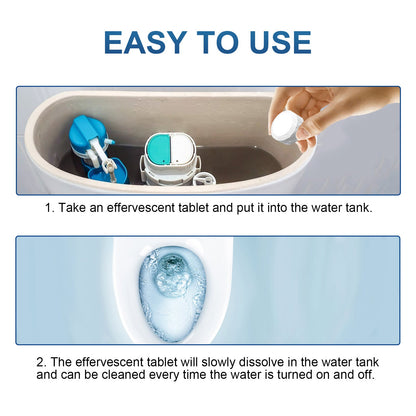 Cleaning Tablets, Household Toilet Odor-Stain Remover Descaling Decontamination Effervescent Cleaning Tablets
