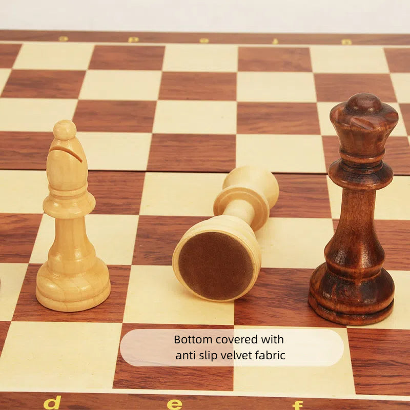 Magnetic Wood Chess Folding Chess Board Puzzle Game for Adults and Children Checkers Toy