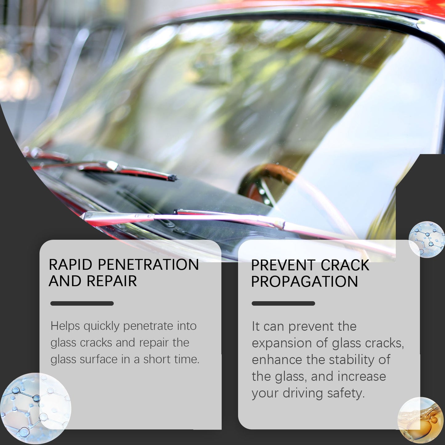 Automotive Windshield Repair Fluid Automotive Glass Cleaning Crack Repair Agent Clear Vision
