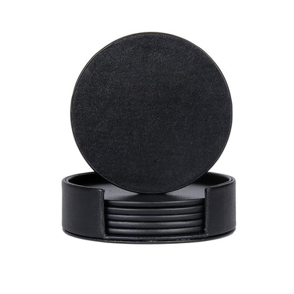Creative PU leather coaster Exquisite insulated tea water cushion Square leather coaster