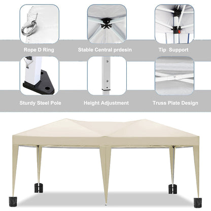 10'x20 'folding canopy with 6 detachable side walls for outdoor activity shelter UPF 50+terrace portable tent
