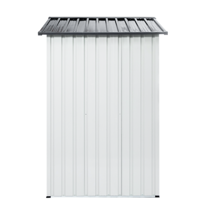 XWT014 Garden Metal Storage Shed Gray White 6x4x6ft outdoor storing tools Rainproof Hinge door version