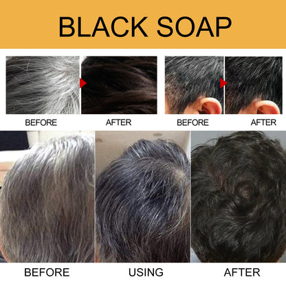 Black Soap, Black Dense Hair Care Clean Scalp Supple And Strong Shampoo Soap