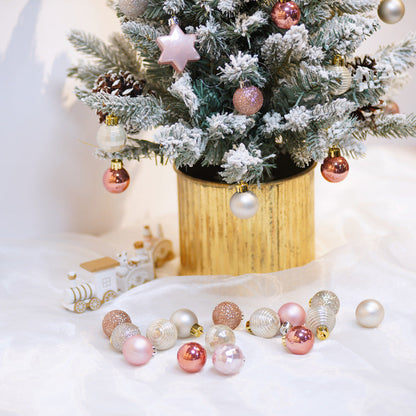 Christmas tree decoration 3cm light gold Christmas ball hanging pendant Christmas combination ball