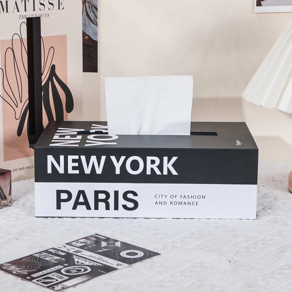 Book Style Tissue Box Napkin Holder Case Paper Box Container Fashion Hotel Storage Box Home Table Decoration Ornaments