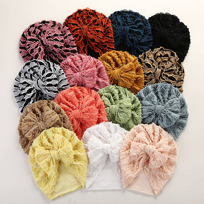 Baby Cow Louver Bow Head Cap Baby High Elastic Brimless Indian Tire Hat