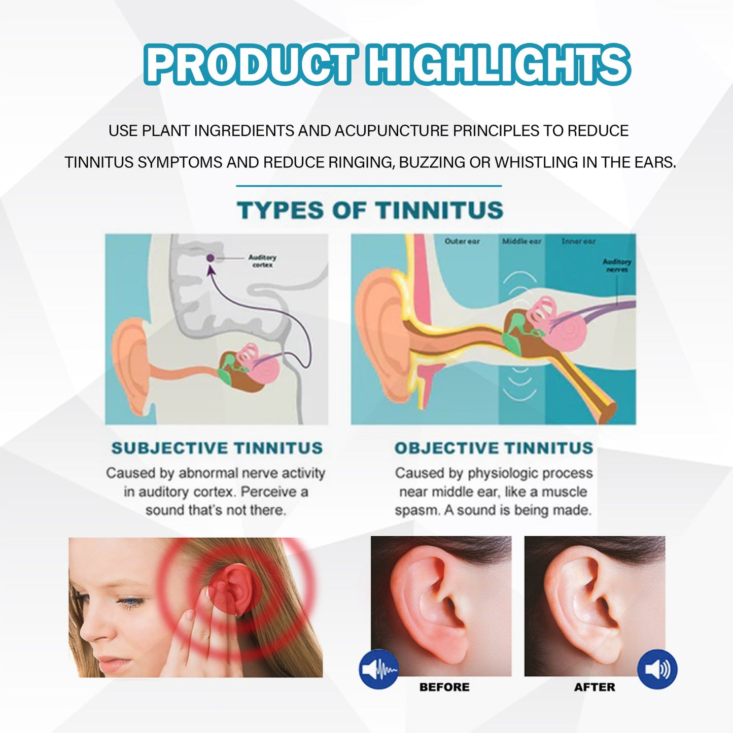 Tinnitus Care Spray For Lightheadedness, Tinnitus, Back And Ear Discomfort