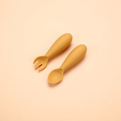 Hot selling silicone baby soft spoon, food grade children's complementary food, eating fat fork spoon