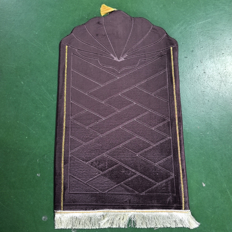 Shell shaped solid color carpet irregular flannel sponge thickened short flannel embossed portable floor mat
