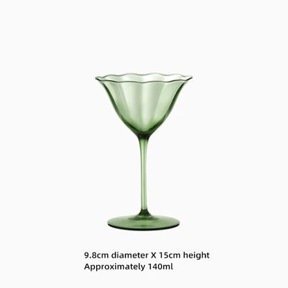 Vintage Green Red Wine Cup Glass Goblet Champagne Cup Cocktail Martini Glass  Home Drinking Utensils Crystal Cup