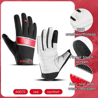 Outdoor sports riding gloves wear-resistant shock-absorbing and touch screen mountain bike gloves