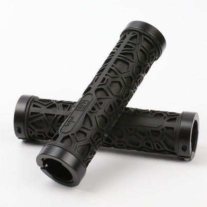 Aluminum Alloy Double Side Locking Handle Mountain Bike Shock Absorption Breathable Anti-Skid Auxiliary Handle Bicycle Silicone Handle Cover