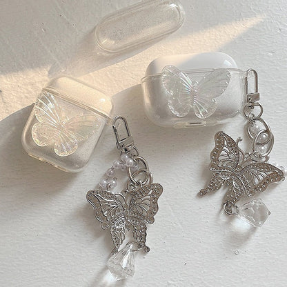 Creative Flash Pink Stereo Butterfly Chain Earphone Case Suitable for AirPods Generation 1/2 Anti Drop Pro2 Generation 3