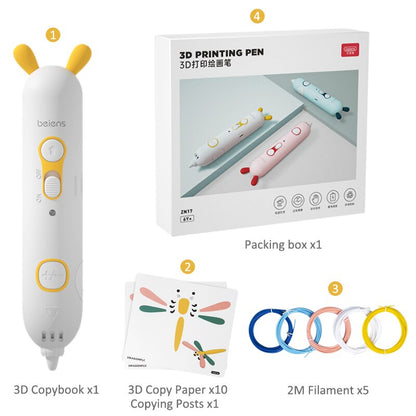 Beiens 3D Pen Creativity DIY Printing Pen Early Educational Drawing Toys ABS Filament Kids Design Drawing Pen Montessori Toys