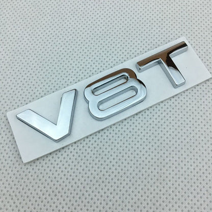 Suitable for Audi V6T V8T metal logo A4LA6LS7Q5Q3 displacement personalized modification leaf plate car sticker