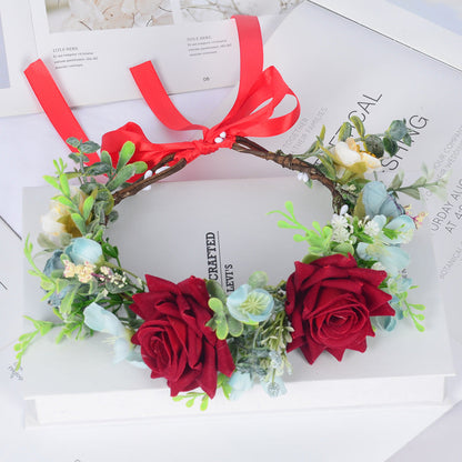 Simulated flower headdress tourist vacation princess flower fairy performance dance hair accessory female