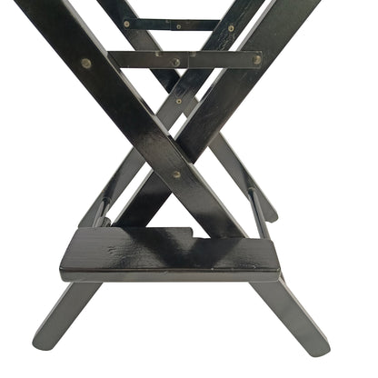 Casual Home Director's Chair, Black Frame/Black Canvas,Suitable for adults, foldable style, 2pcs/set populus