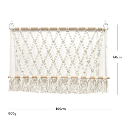 Creative wall decoration cotton rope woven mesh bag toy hammock storage tapestry