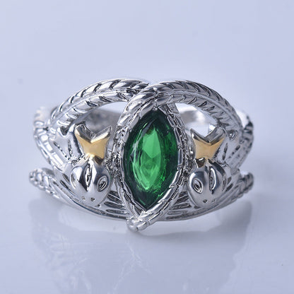 Plated with s925 Silver Mighty Ring, Aragon Ring, Barakh Ring, European and American Ins Two tone Ring