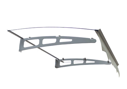 GarLUGH DA4734W Series Door Window Awning Made of 0.137 Inch Thick Crystal Solid Polycarbonate Sheet in size of 47" Wide x 34"