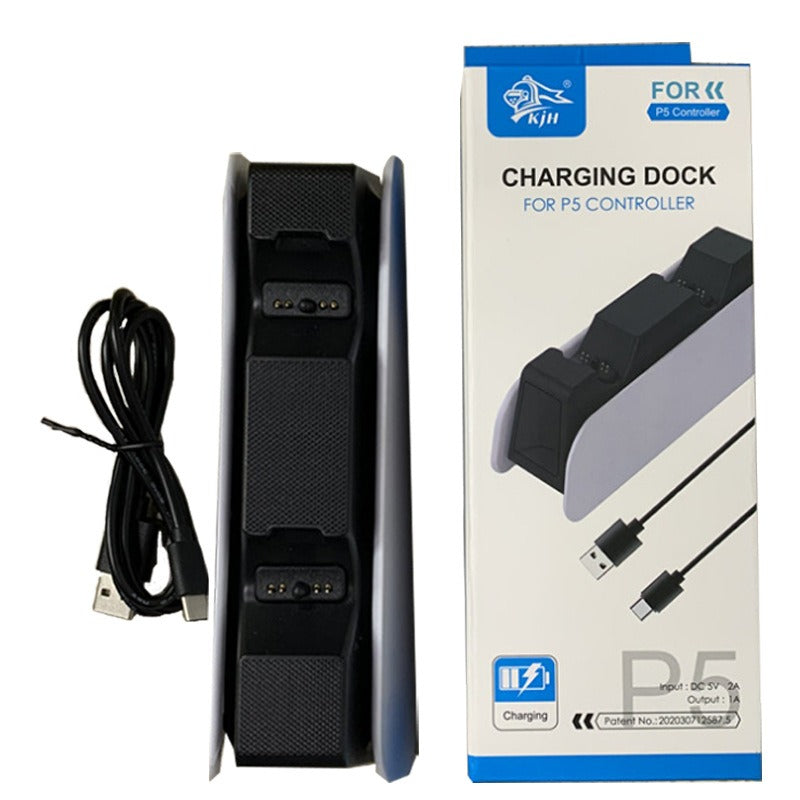 Suitable for PS5 wireless controller dual seat charging P5 controller charging dock with LED display PS5 headphone jack