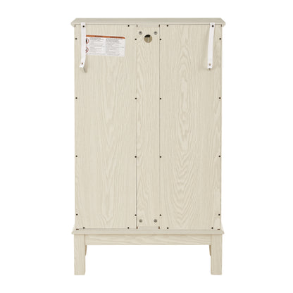 Dual door Curio cabinet with tempered glass door mirror back panel and adjustable shelf display cabinet with light bulbs, white