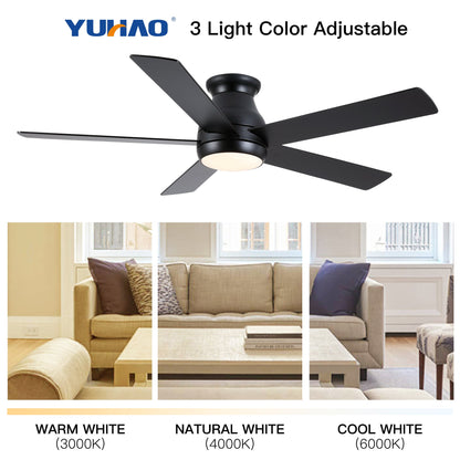 52" Low Profile Ceiling Fan with Lights