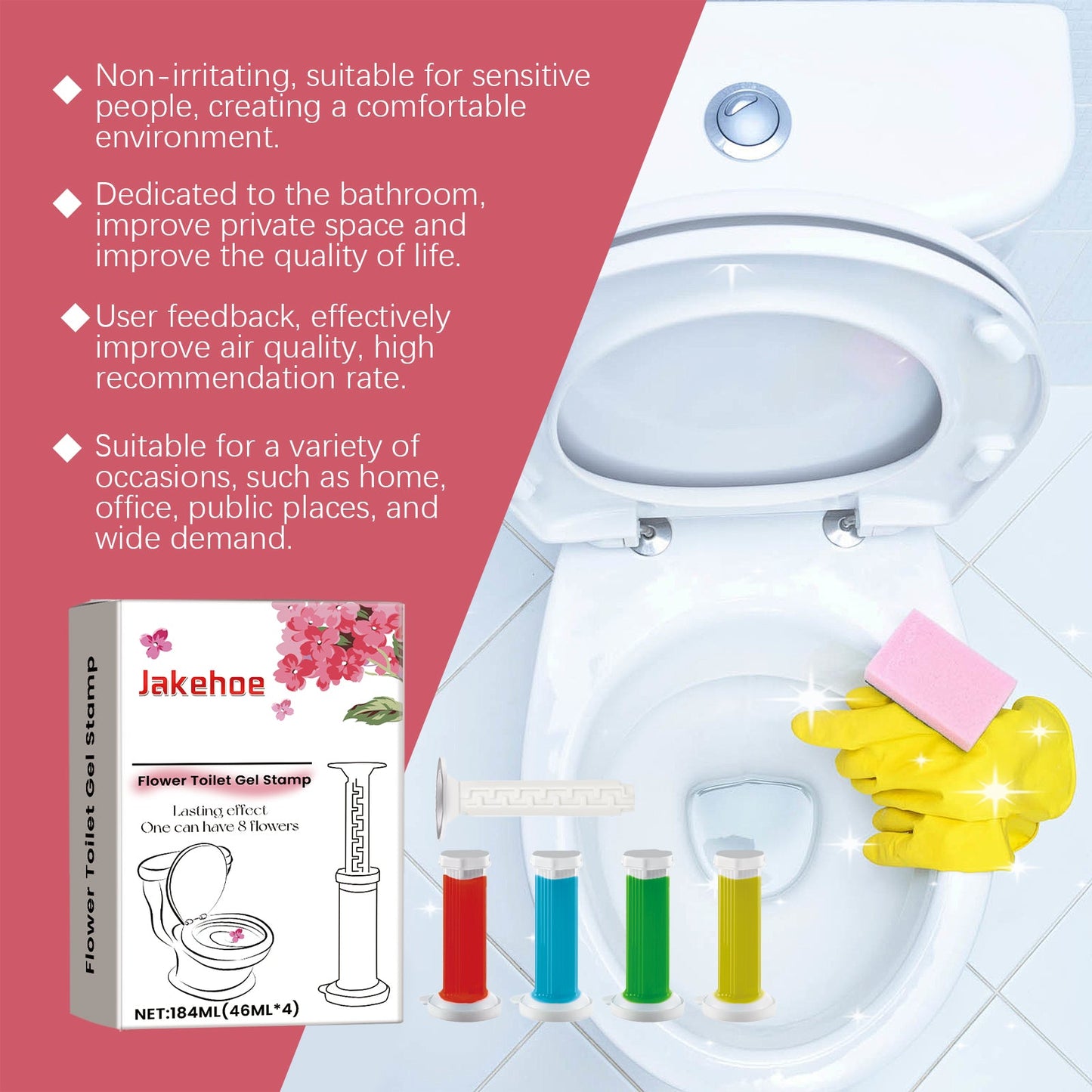 Toilet Gel Deodorizer Flower Household Toilet Descaling Deodorizing Deodorizing Fragrance Deodorizing Odor-Removing Toilet Cleaner