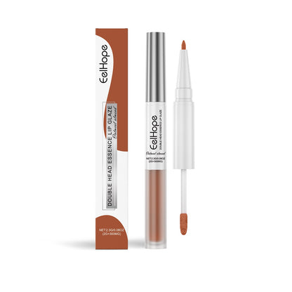 Double Head Essence Lip Line Lip Glaze Pen 2-In-1 Lip Line Lip Glaze Mirror Gloss Lipstick Lip Gloss