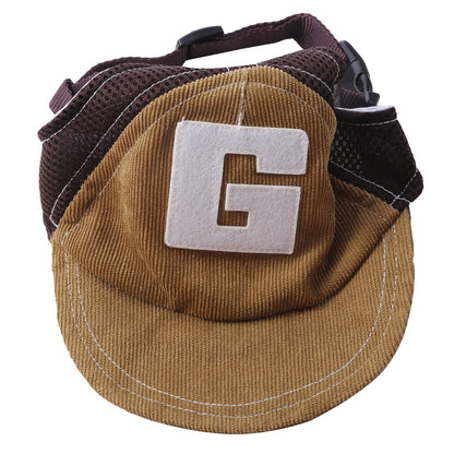 Sun Hat with G-Word Dog Design, Travel Sun Hat for Spring and Autumn, Outdoor Sun Protection with Mesh Ventilation, Pet Themed Baseball Cap